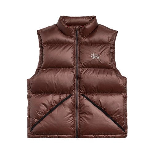 Stüssy Micro Ripstop Down Vest - Brown - 115895-BROW