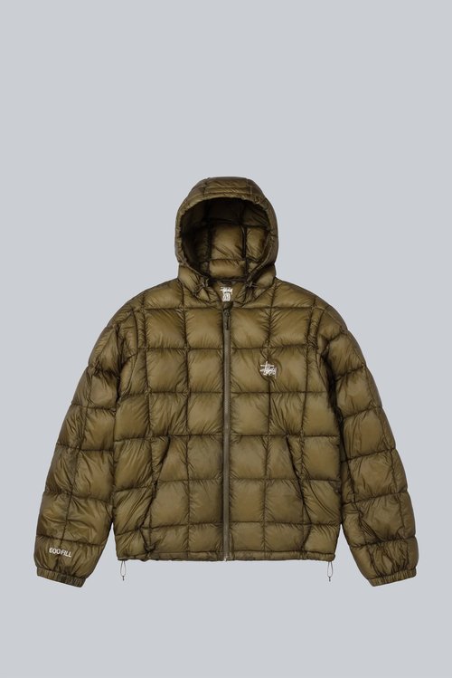 Stüssy Midweight Hooded Puffer - Olive - 115856-OLIV