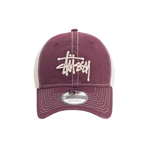 Stüssy New Era 9twenty Washed Basic Trucker - Maroon - 1311164-MARO