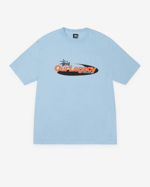 Stüssy Our Legacy Work Shop Swirl Pigment Dyed T-Shirt - Baby Blue - 3904018
