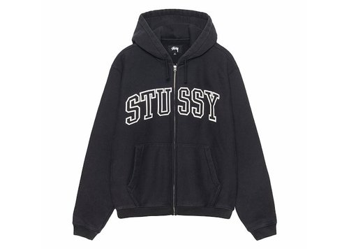 Stüssy Outline Zip Hoodie - Washed Black - 118559