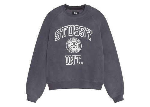 Stüssy Overlock Varsity Raglan Crew 'Washed Black' - 118564