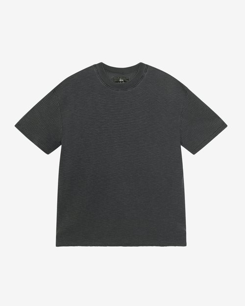 Stüssy Pigment Dyed Short Sleeve Thermal - Faded Black - 1140368