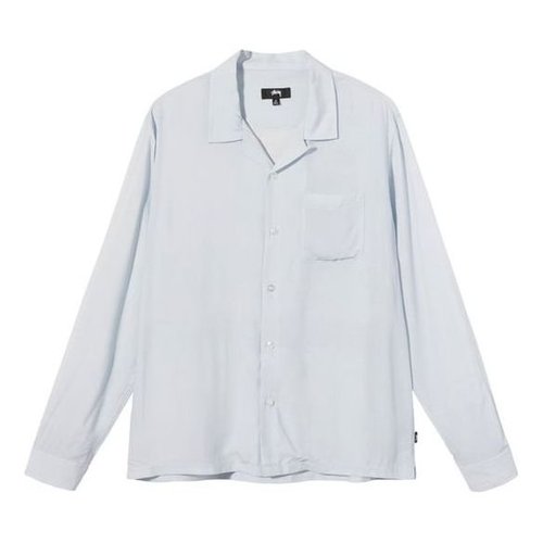 Stüssy Pin Up L/S Shirt - Light Grey - STUSSY-SS21