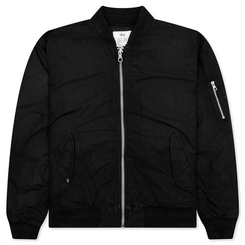 Stüssy Waxed Built Bomber Jacket | Size XL - Black - 115803-BLAC