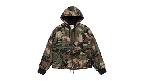 Stüssy Quilted Nylon Work Jacket - Woodland Camo - 115858-WOCA