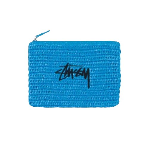 Stüssy Raffia Zip Pouch - 134271-BLUE
