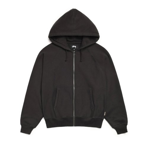 Stüssy Raglan Zip Hoodie - Washed Black - 118571-WABL-S