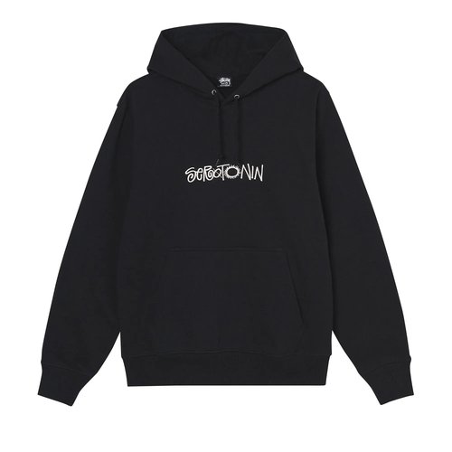 Stüssy Serotonin Embroidered Hoodie | Size M - Black - 118443-BLAC