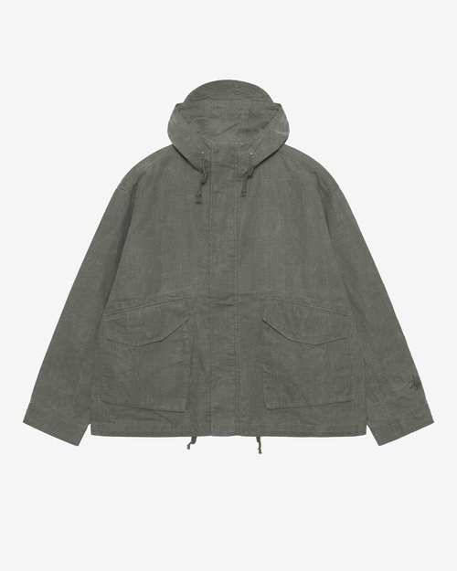 Stüssy Short Parka Waxed Linen - Olive - 115752