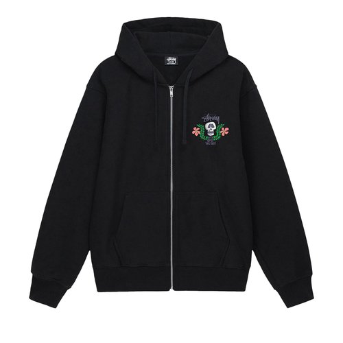 Stüssy Skull Crest Zip Hoodie - Black - 1974904-BLAC