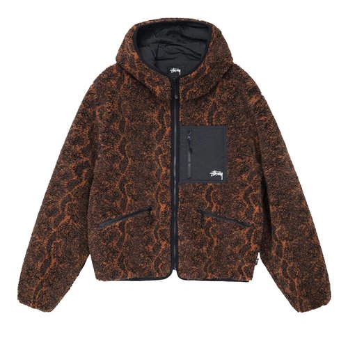 stussy snake jacquard sherpa jacket