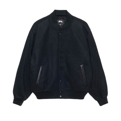 ジャケット・アウター stussy sport melton varsity jacket Stussy Sport Melton Varsity Jacket Oatmeal Men's - FW23 - US