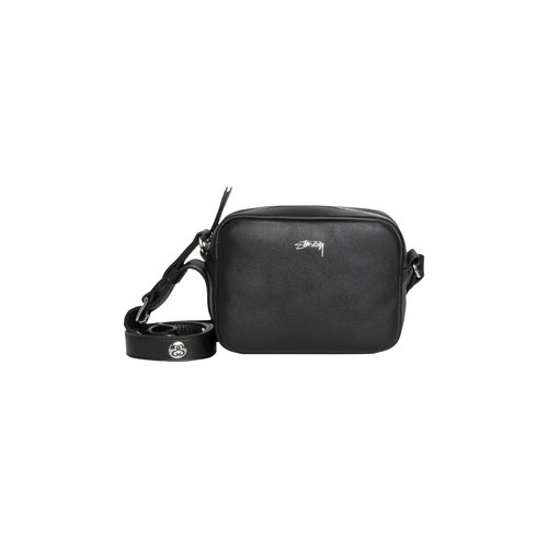 Stüssy SS Link Leather Side Pouch - Black - 134262-BLAC