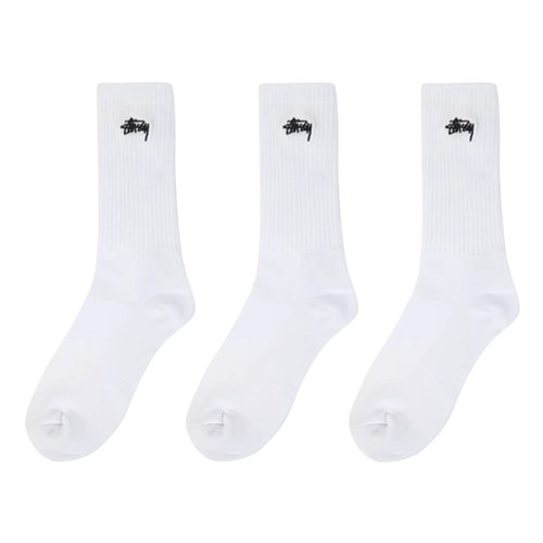 Stüssy Stock Crew Pack - 3 Pack - 138775-WHIT