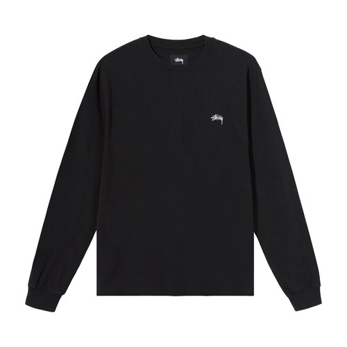 Stüssy Stock Logo Long-Sleeve Crew - Black - 1140242-BLAC