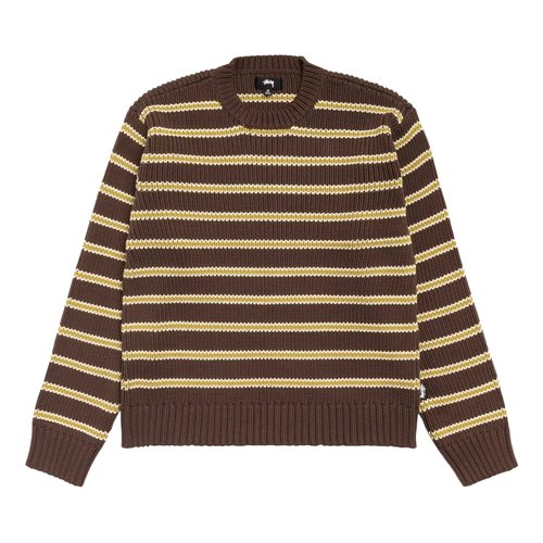 Stüssy Stripe Knit Crew - Forest - 117272-FORE