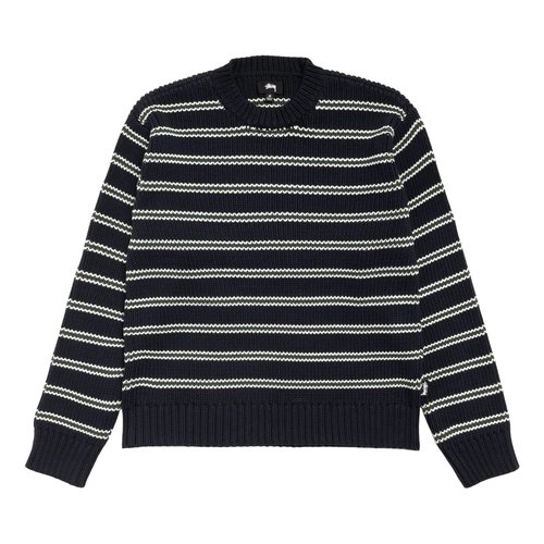Stüssy Stripe Knit Crew - Ocean - 117272-OCEA