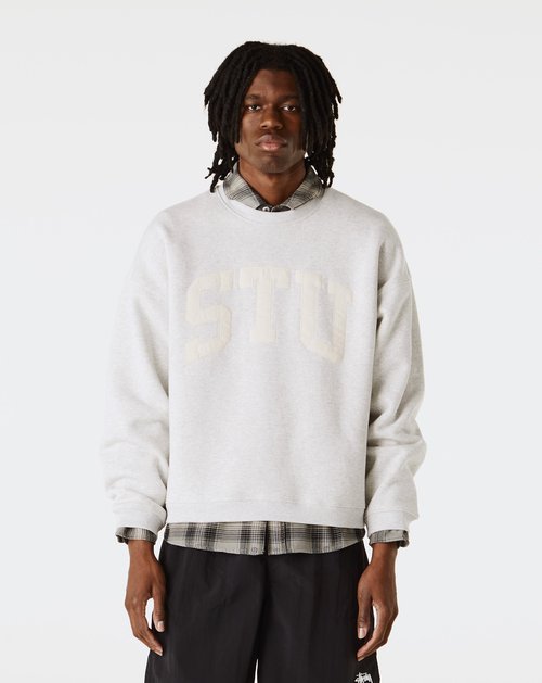 Stüssy Stu Appliqué Crew | Grey | Size L - 118577-ASHH