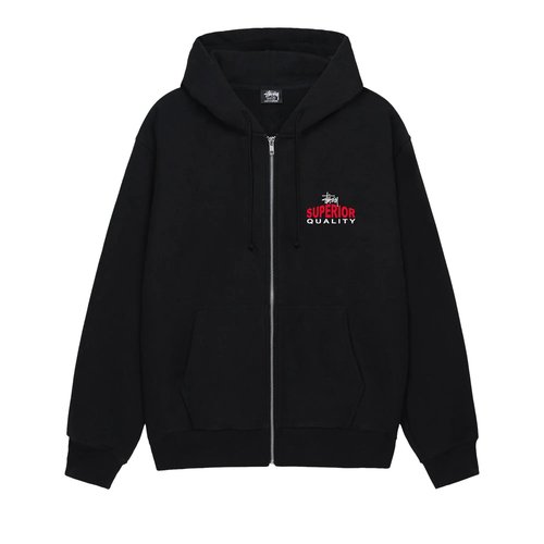 Stüssy Superior Quality Zip Hoodie - Black - 1975106-BLAC
