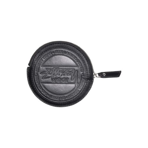 Stüssy Surf Dot Leather Pouch - 136141-BLAC