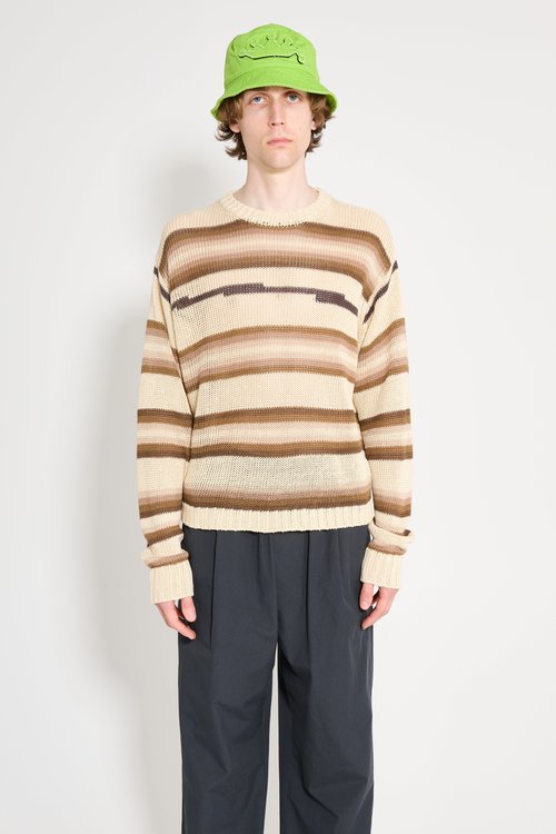 Stüssy Tonal Stripe Linen Sweater 'Natural' - 117236-NATU | Solesense
