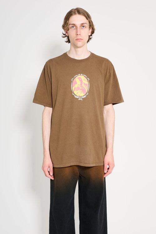 Stüssy Venus Oval Pigment Dyed Tee - Brown - 1905029-1001