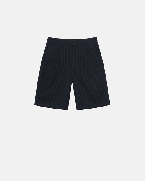 Stüssy Volume Pleated Short Stripe 'Black' - 112312 | Ida-stepShops