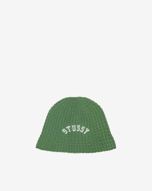 Stüssy Waffle Knit Bucket Hat - Green - 1321201