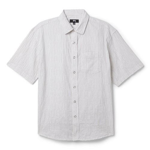 Stüssy Wavy Striped Short Sleeve Shirt - Natural - 1110350-NATL