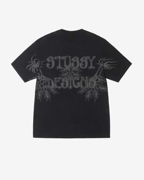 Stüssy Wes Palms Pigment Dyed T-Shirt - Black - 1905151