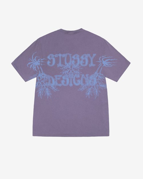Stüssy Wes Palms Pigment Dyed T-Shirt - Grape - 1905151