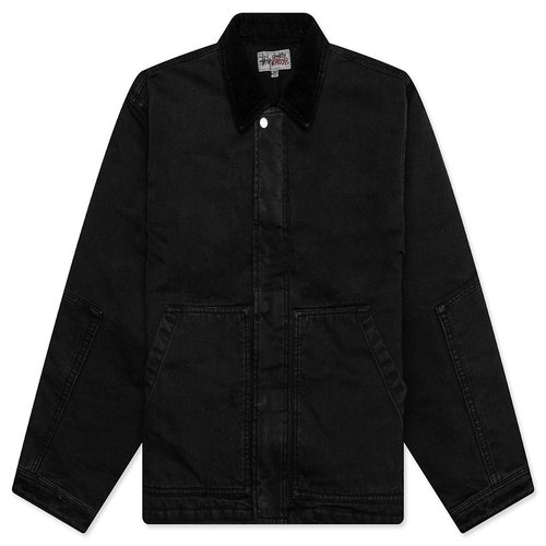 STUSSY◇24AW/WORKGEAR JACKET/ワークギアジャケット/S/コットン/BLK