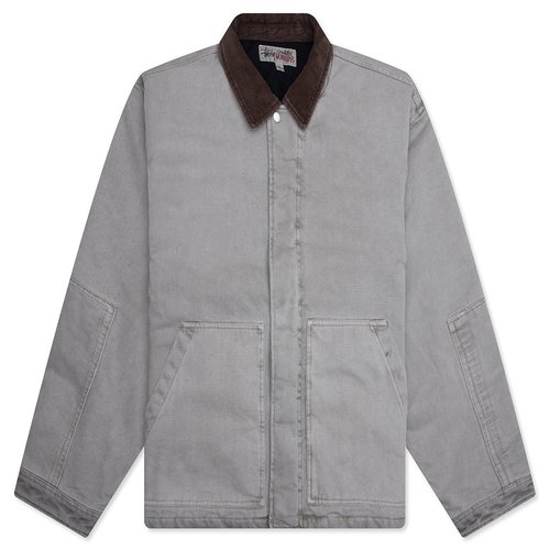 STUSSY◇24AW/WORKGEAR JACKET/ワークギアジャケット/S/コットン/BLK