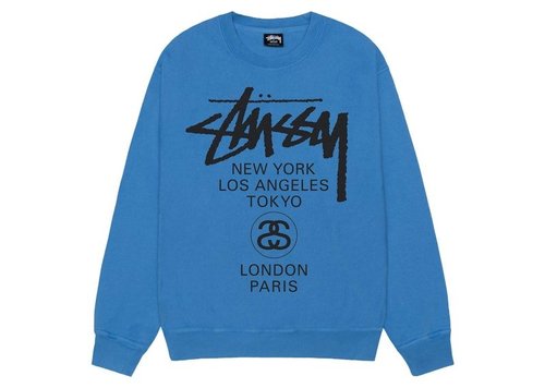 Stüssy World Tour Crew - Blue - 3913851-BLUE