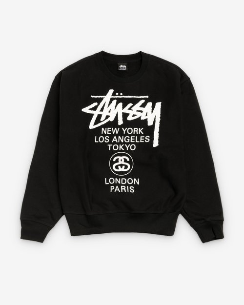 Stüssy World Tour Crewneck - Black - 3913851