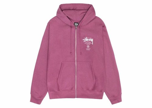 ★人気★【Stussy】★World Tour Zip Hoodie Ash Heather 2024★ Buy Stussy World Tour Zip Hoodie 'Ash Heather' - 3973713 ASH