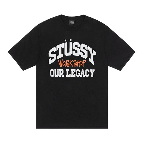 Stüssy x Our Legacy Work Shop Collegiate Tee - 3903958-BLAC