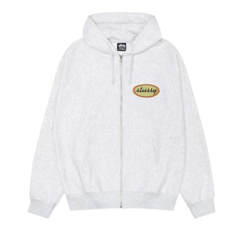Stüssy x Our Legacy Work Shop Oval Zip Hoodie - 3974019 ASH