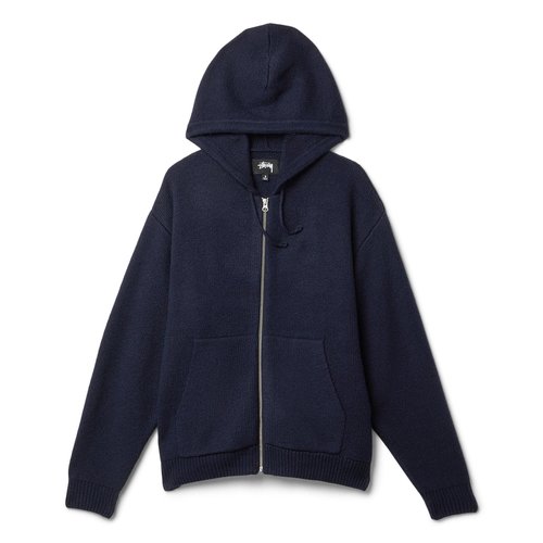 Stüssy Hooded Zip Sweater 'Navy' - 117261-NAVY | Solesense