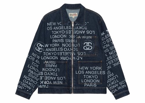 Stüssy Zip Work Denim City Link Jacket - One Wash