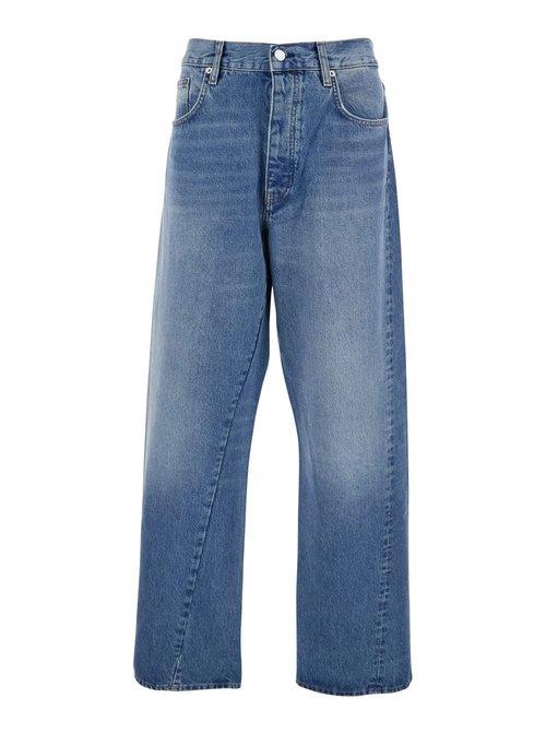 Sunflower Blue Five Pocket Jeans With Logo Patch On The Back In Denim Man - 5.17-2