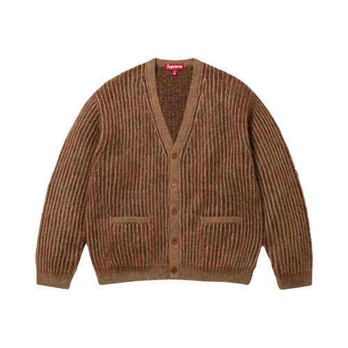 Supreme 2-Tone Mohair Cardigan - SS25SK4 LIGHT BROWN