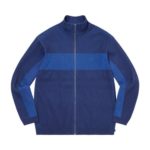 Supreme 2-Tone Ribbed Zip Up Sweater - FW22SK39 BLUE