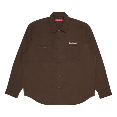 Supreme American Psycho Work Shirt | Size S - FW23S51 BROWN