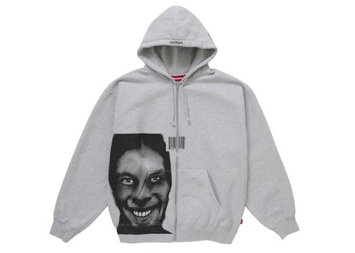 Supreme Aphex Twin Zip Up Hooded Sweatshirt - Heather Grey