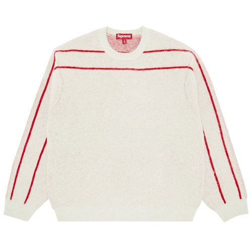 Supreme Back Stripe Sweater - FW24SK46 WHITE