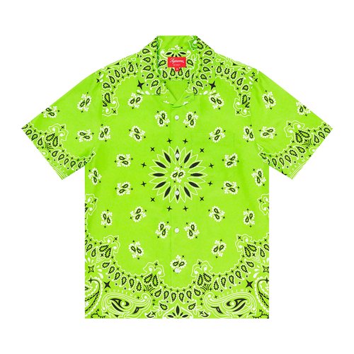 Supreme Bandana Silk Short-Sleeve Shirt - SS21S4 BRIGHT GREEN