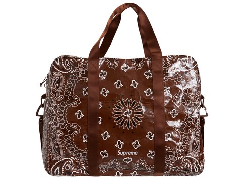 Supreme Bandana Tarp Large Duffle Bag - Brown