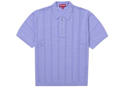 Supreme Beaded Zip Polo - Purple
